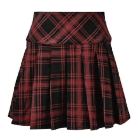 Killstar Dresses & Skirts - Sz 14/16 Killstar Teen Spiritus Black and Red Plaid Pleated Skirt Cosplay School